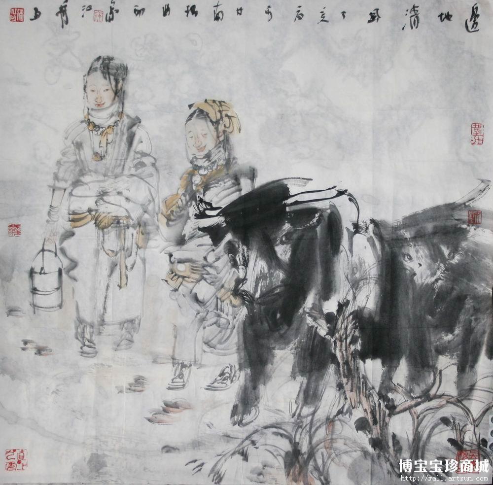 张江舟水墨人物国画作品