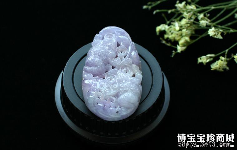 水晶冰糯种翡翠闪耀紫罗兰光彩 金蟾风风火火出世寓意富贵