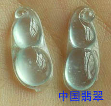 翡翠玻璃种福豆欣赏： 四季平安