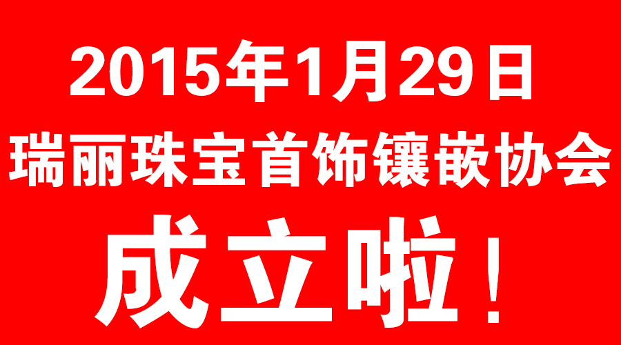 瑞丽珠宝首饰镶嵌协会2015年1月29日正式成立