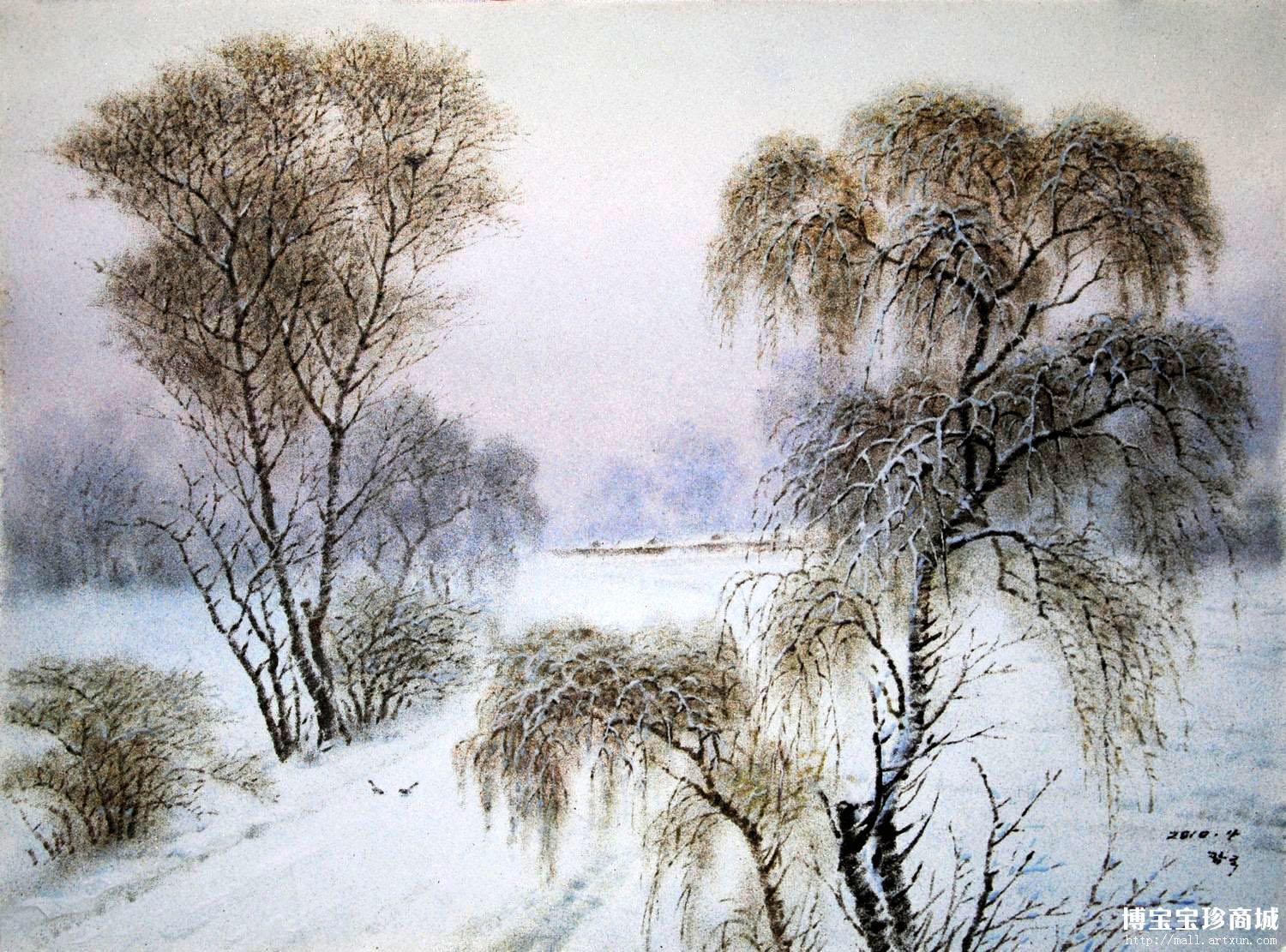 朝鲜美术宝石画中的雪景