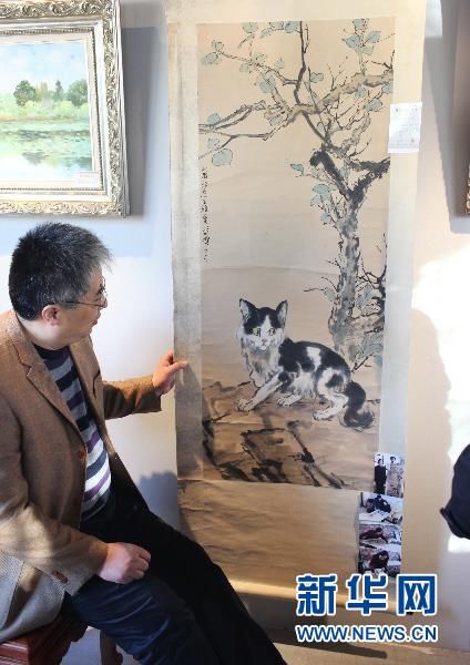 徐悲鸿国画真迹《树和猫》宜兴首次公展