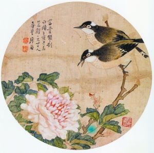 居廉《富贵双双到白头》