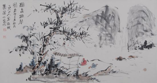 画家一空山人11日在东莞举办展览