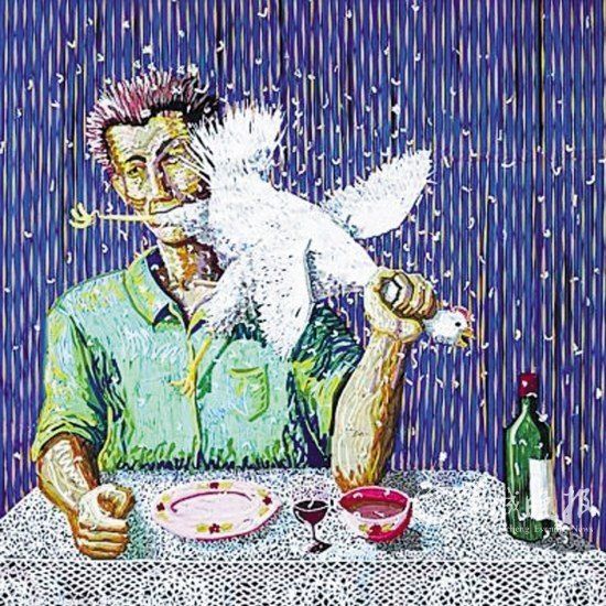 鞋厂工人创出奇特的鞋带画