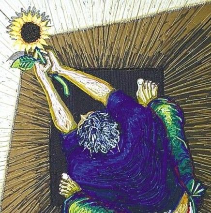 鞋厂工人创出奇特的鞋带画