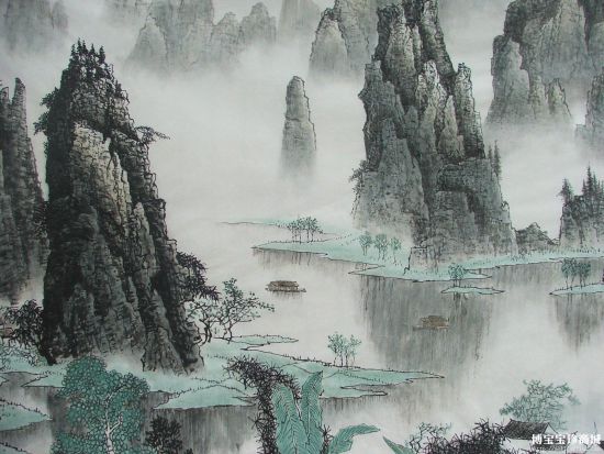 杜好峰山水作品《漓江春色》 (图片来源:博宝宝珍商城)