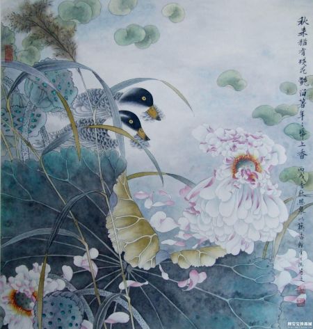 杨恩泉《秋来犹有残花艳》（图片来源：博宝宝珍商城）