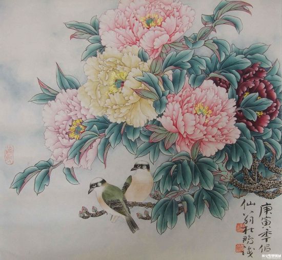 实力名家杜鹏工笔画鸟《白头翁》 （图片来源：博宝宝珍商城）