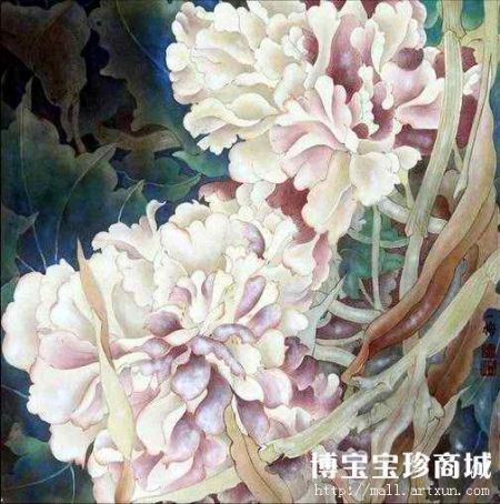 武冬梅国画作品《花开时节》（图片来源 博宝宝珍商城）