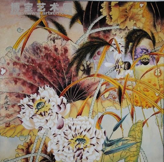 贾广健[款]荷花 （图片来源：博宝艺术网宝珍商城）