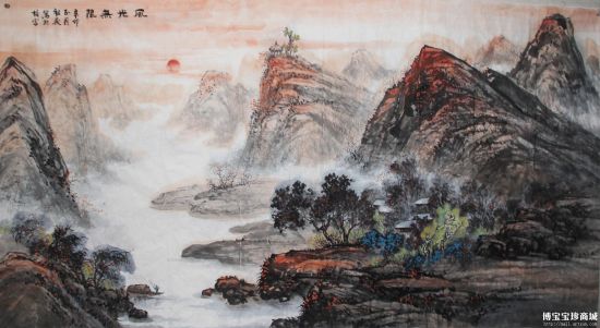 祖莪山水画力作：景象雄阔壮美