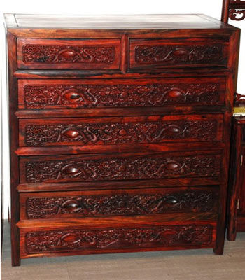 老挝红酸枝五斗柜