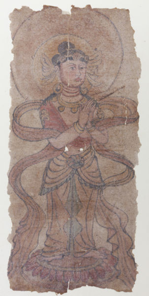 中拍国际2011春拍精品：早期纸质菩萨画像 高91厘米，宽43厘米