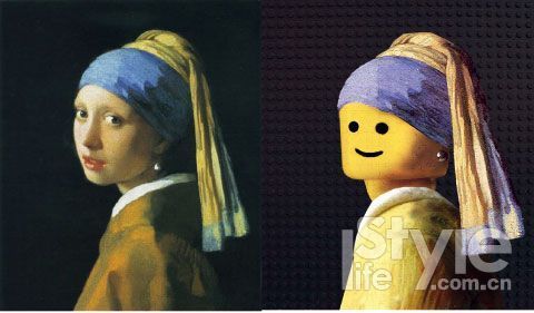艺术家Marco Pece的乐高版《戴珍珠耳环的少女》