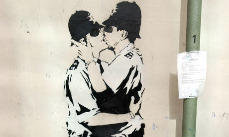 班克斯著名街头涂鸦将和英国人说Bye Bye(图)