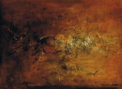 周大为收藏   赵无极  无题  布面油画 60x81cm