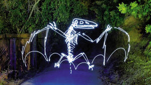 艺术家用手电筒再现恐龙