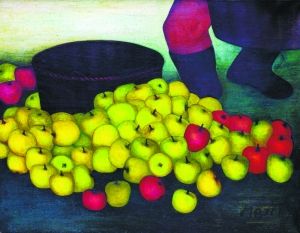 《搬苹果》 114cm×146cm 布面油画 1985年