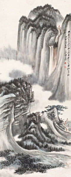 张大千-紫崖叠泉