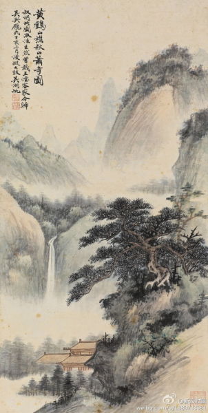 吴湖帆《黄鹤山樵秋山萧寺图》101万成交