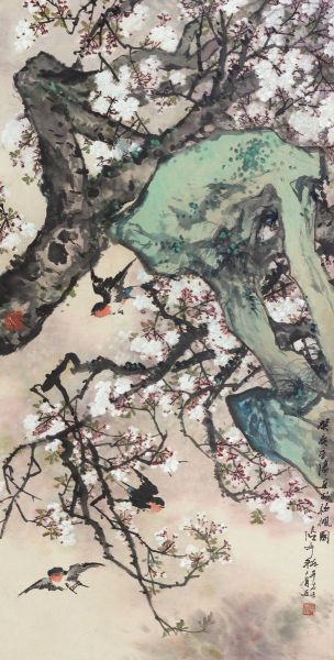张辛稼《樱花燕子》48.3万成交