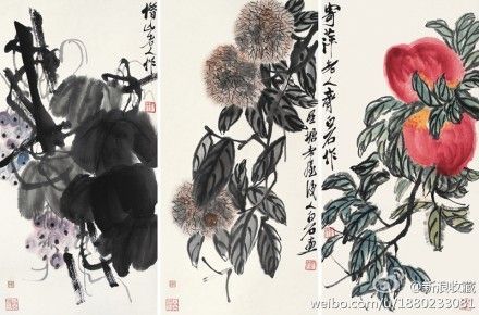 齐白石的《多子、大利、大寿三屏》以1207万的成交