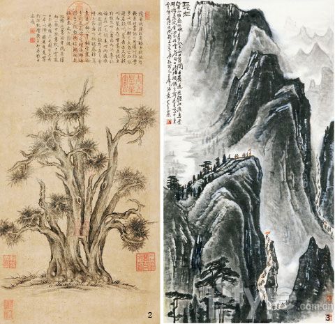 乾隆(1711~1799)《 御笔汉柏图》。