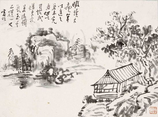 黄宾虹山水册页。