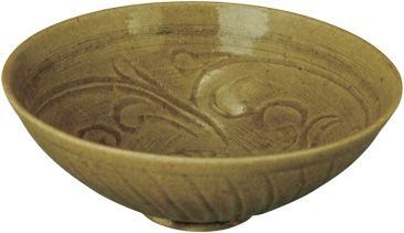 图6 宋代婺州窑青黄釉卷草刻划纹盏