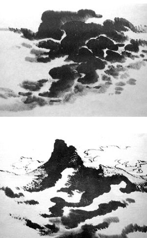 图5 陆俨少山水示范画稿