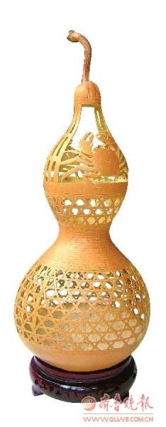 张冰 透雕葫芦《蟹篓》