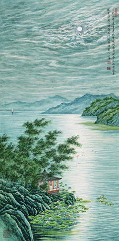 陶为?《荷塘月色》立轴