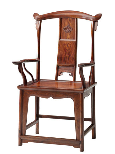 7. 海南黄花梨四出头管帽椅(伍炳亮作品)