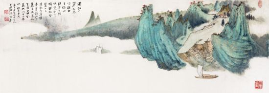 张大千(1899-1983)《青绿山水》成交价：2，300，000元