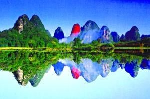 北大教授欲漆红桂林山石 被人质疑不是艺术