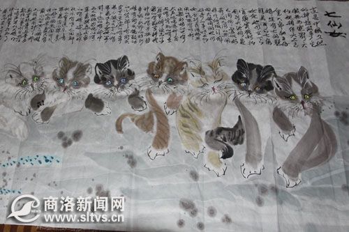 李苦寒的猫画名作“七仙女”