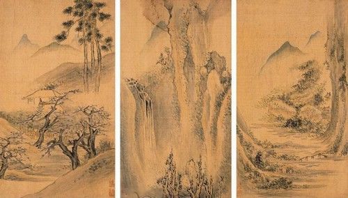 沈士充《山水小景》册页（二十四开选三） 各22×12.5厘米 朵云轩2008年7月拍卖成交价117.6万元