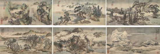 王?(1632-1717) 仿唐宋元诸名贤横景六幅图