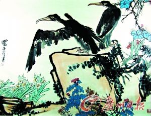 潘天寿指画《鱼鹰》周日拍卖(图)