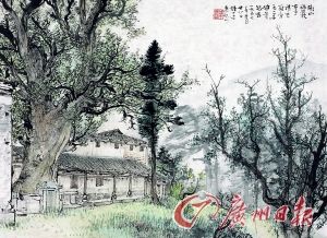 写生画稿?衡山福岩古寺