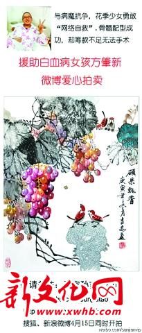为救白血病女孩 老人微博卖画12万拍出(图)