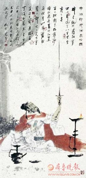 醉里挑灯看剑 辛弃疾诗意 　68cmx136cm孔维克