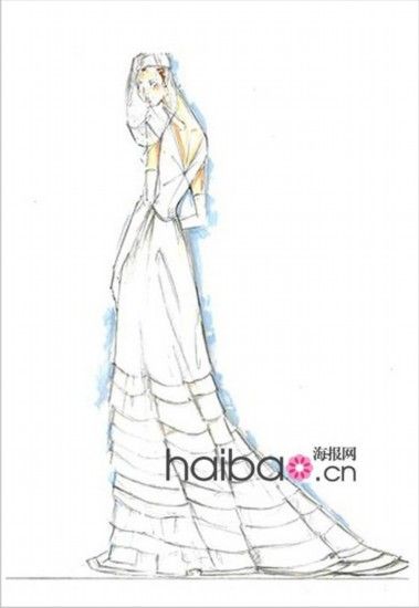 Tommy Hilfger for 英国准王妃Kate Middleton婚纱设计手稿