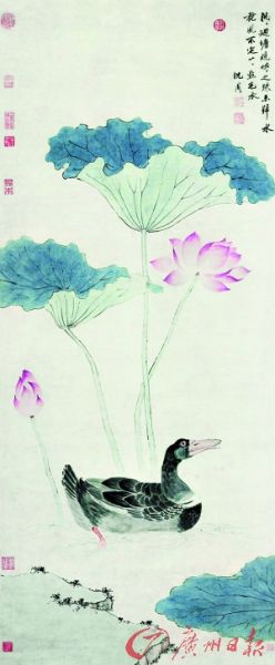 即将在中国嘉德春拍上露面的沈周《莲塘浴凫图》。