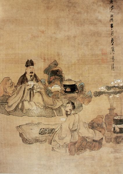 陈洪绶 品茶图轴