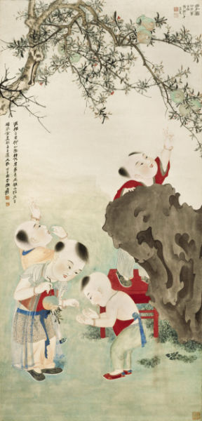 品味张大千的童趣《多子图》(图)