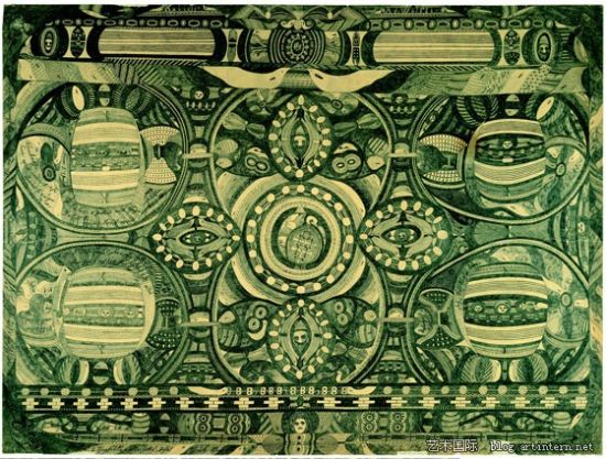 精神病艺术家Adolf Wölfli 1905年作品。