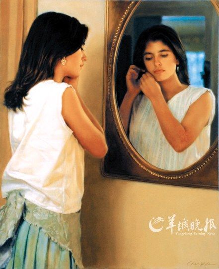 陈逸飞《双面镜》，作于1989年（拍卖公司：广州嘉德）。