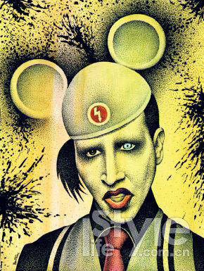 “摇滚鬼头”曼森 的肖像画